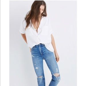 Madewell white courier shirt!! Size medium!!